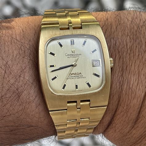 omega rectangular watch vintage|omega constellation 1970.